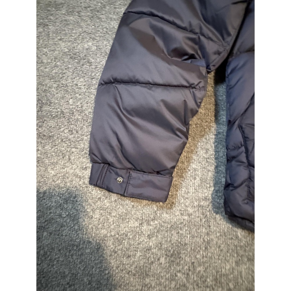 Lucky Brand Jacket Mens Medium Navy Puffer Quilted Faux Leather Yoke Snap Front - Picture 3 of 11